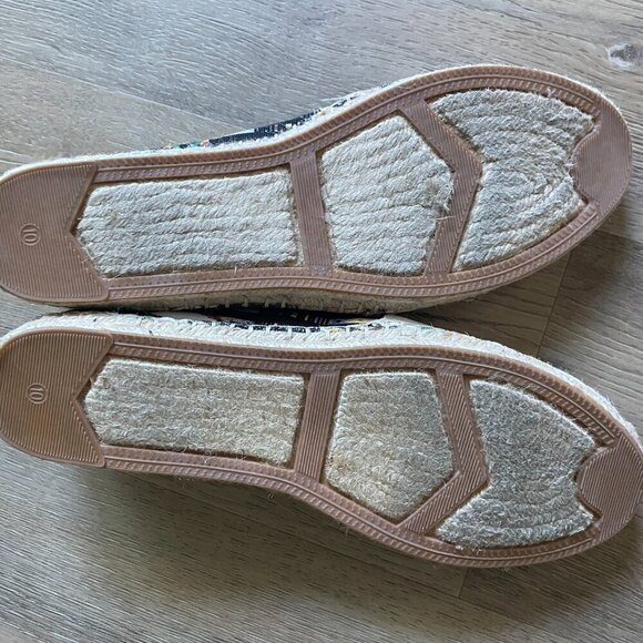 Rebecca Minkoff Espadrilles "Gwyn" Black/Yellow/White with Gold Studs US 10 - Picture 7 of 9